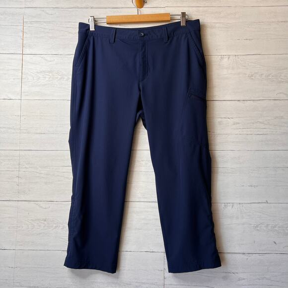 Eddie Bauer Pants Womens Size 10 Navy Stretch Ripstop Crop Gorpcore Hiking - Picture 1 of 16